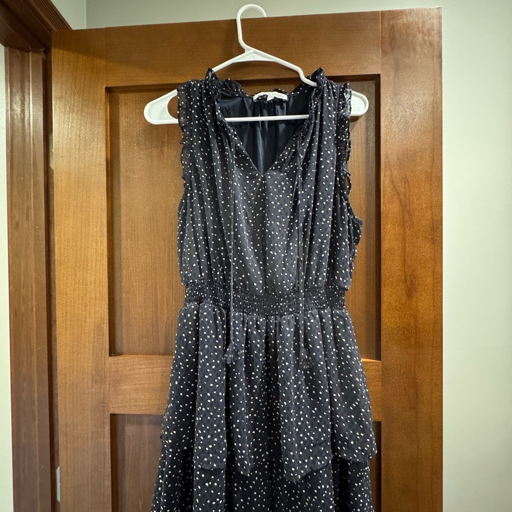 Collective Concepts Black and White Polka Dot Midi Dress